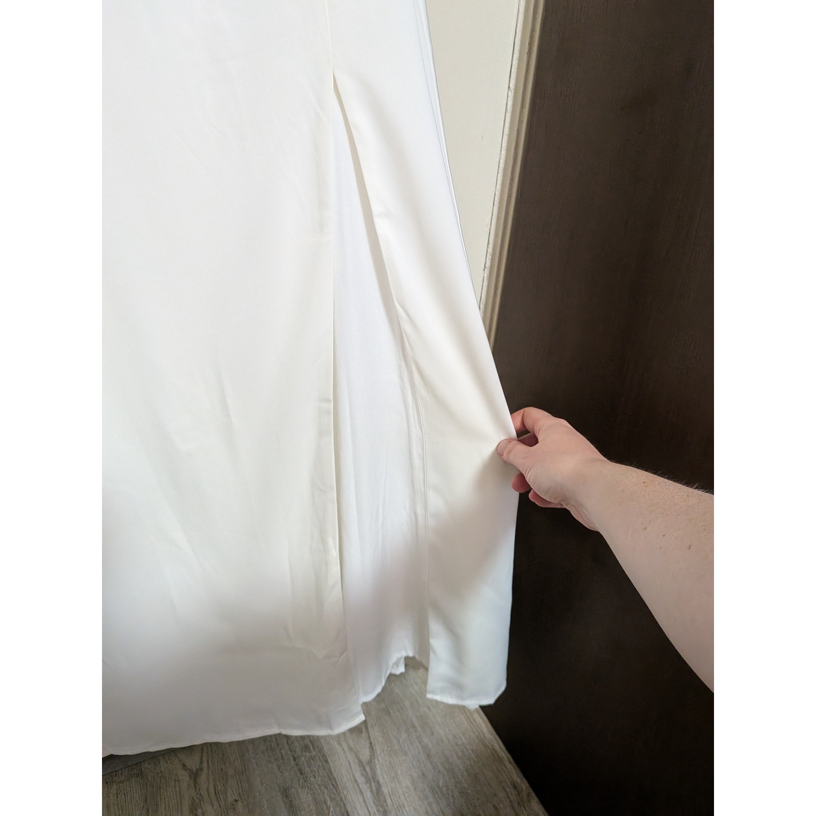 Nwt Lichi The One White Cowl Neck Lace Up Back Maxi Dress Wedding Formal Medium — image 2 of 8